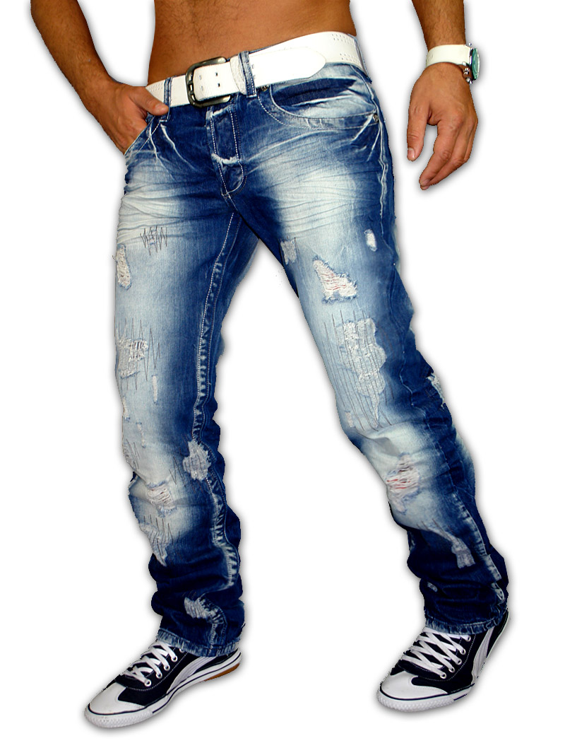 NEUSTE REROCK GEILE PARTY HERREN HÜFT JEANS BLAU W30 34  