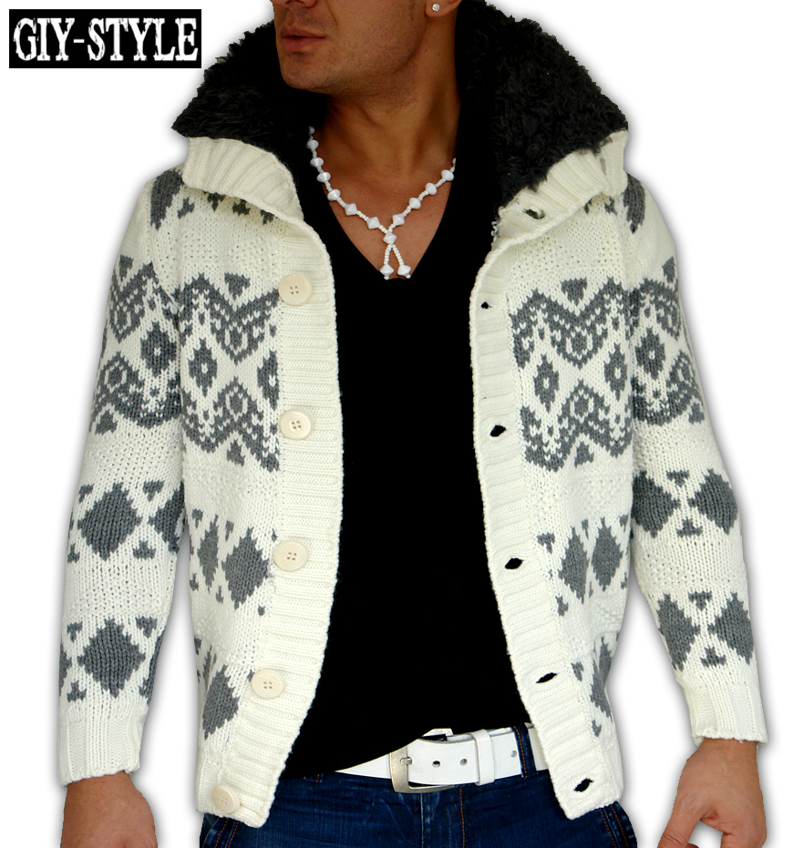 Winter 2011 Super Dicke Herren Strickjacke Beige M*L